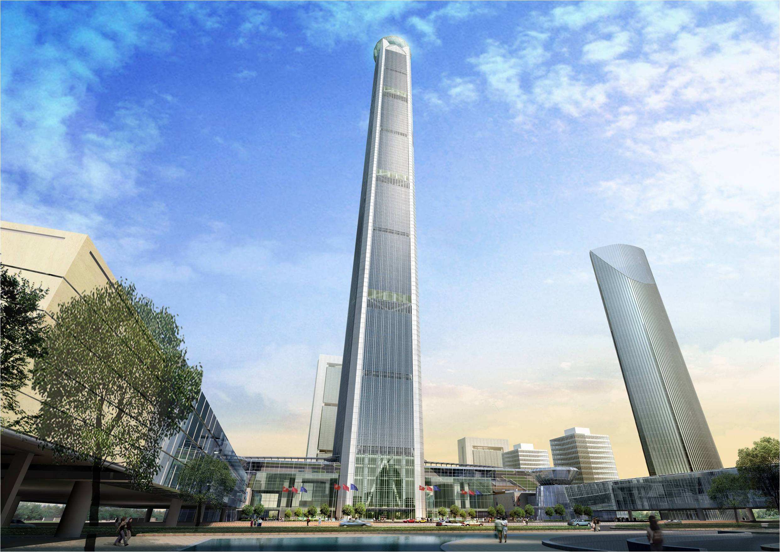 729米 武汉绿地中心:636米 上海中心大厦:632米 天津高银117大厦:621